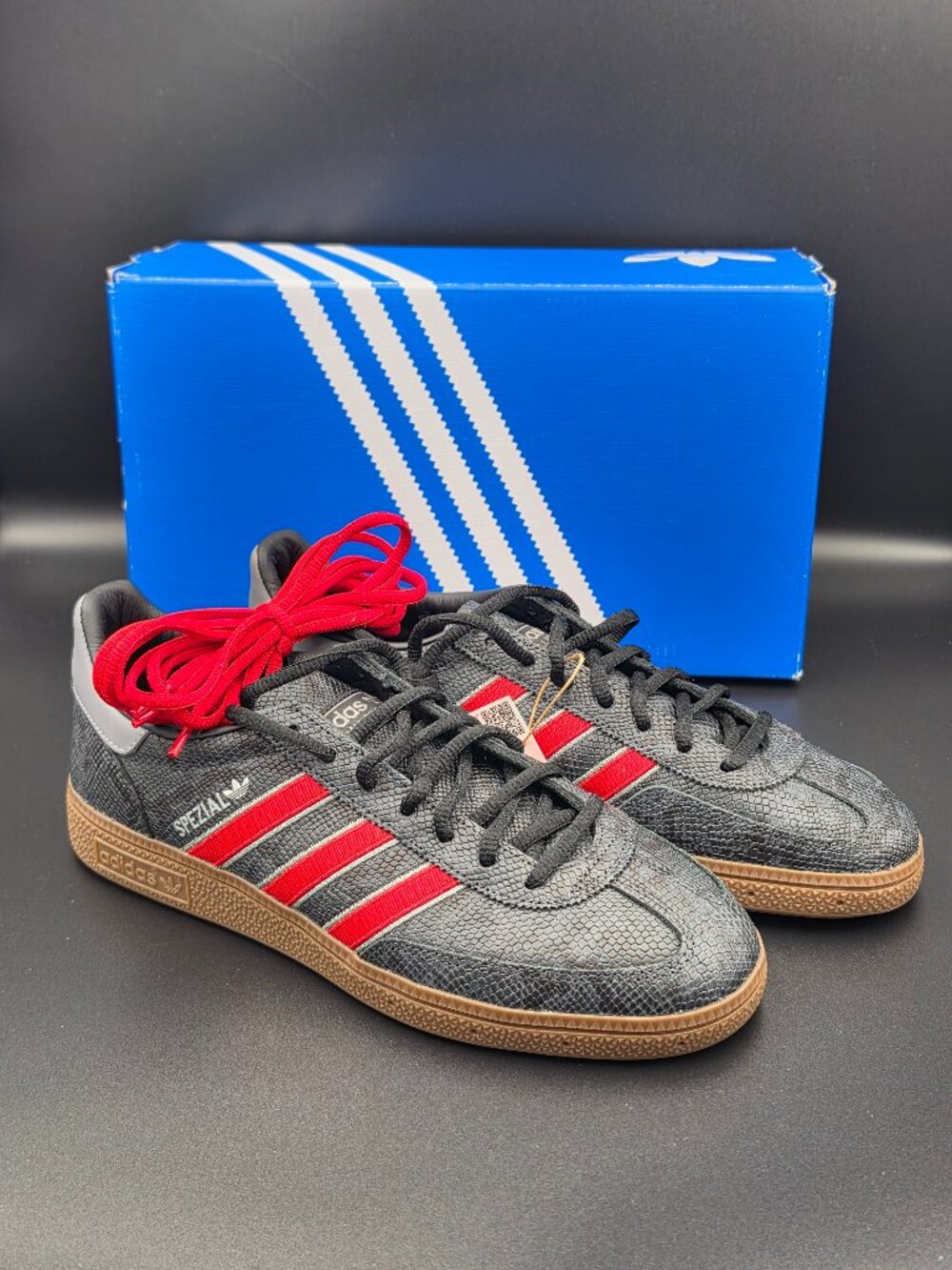 Adidas Handball Spezial Black Red Gum Men's 9 Women's 10 KK1191 NIB - Picture 2 of 6